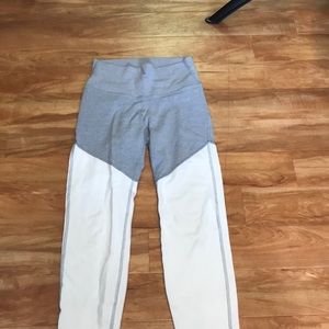 Grey and white block leggings